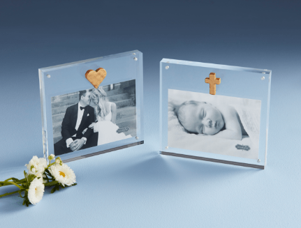 Acrylic Frame with Gold Heart