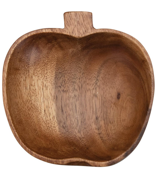 Hand-Carved Acacia Wood Pumpkin Shaped Dish