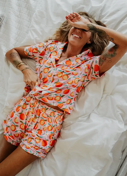 Sweet Orange Matching Pajama Set