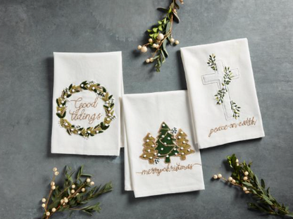 Wreath Velvet Applique Towel