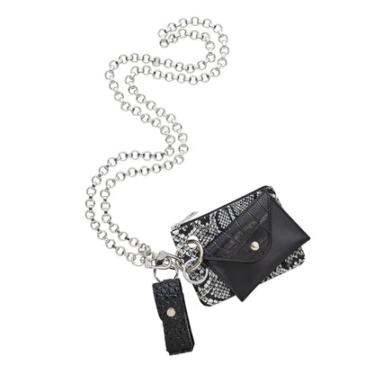 The Smooch Lipstick Holder - Back in Black Croc-Embossed