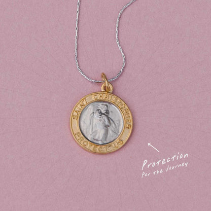 Saint Christopher Protection Chain Slider Necklace