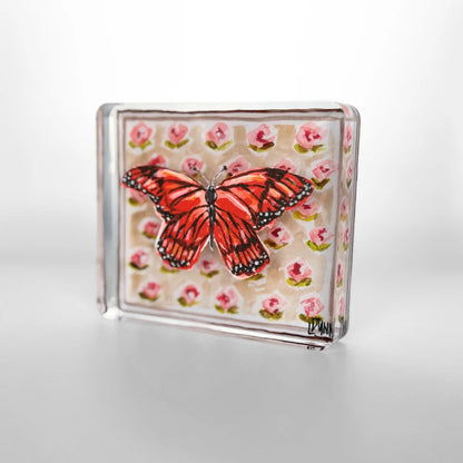 Monarch Butterfly Peach Block - small