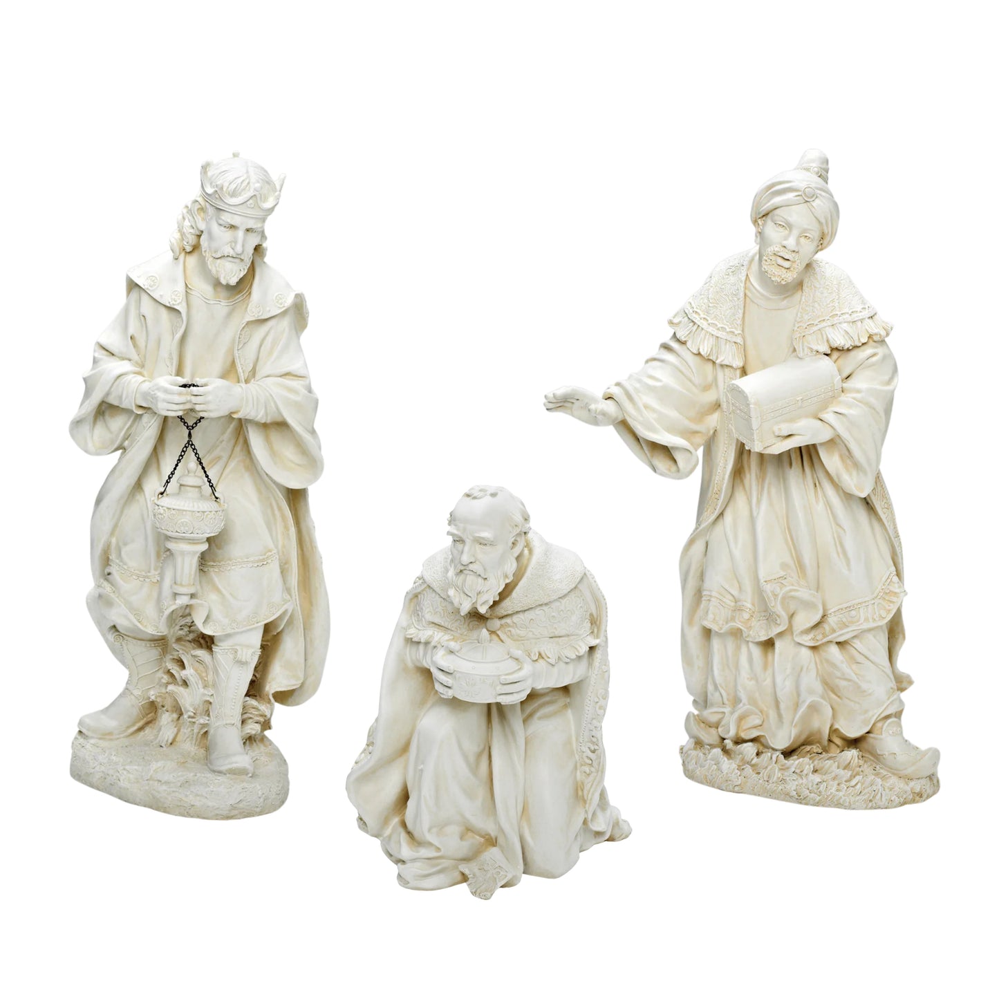 Ivory Resin Nativity 3 Kings - 27"