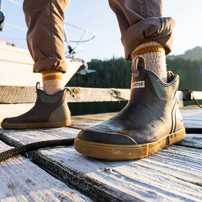 Men's Vintage Ankle Deck Boots - Brown