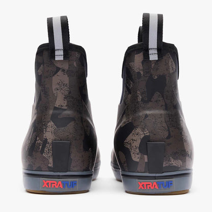 Women's Black Camo Ankle Deck Boots - Camouflage