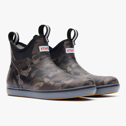 Women's Black Camo Ankle Deck Boots - Camouflage