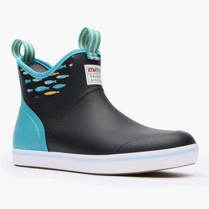 Women's Salmon Sisters Ankle Deck Boots - Black
