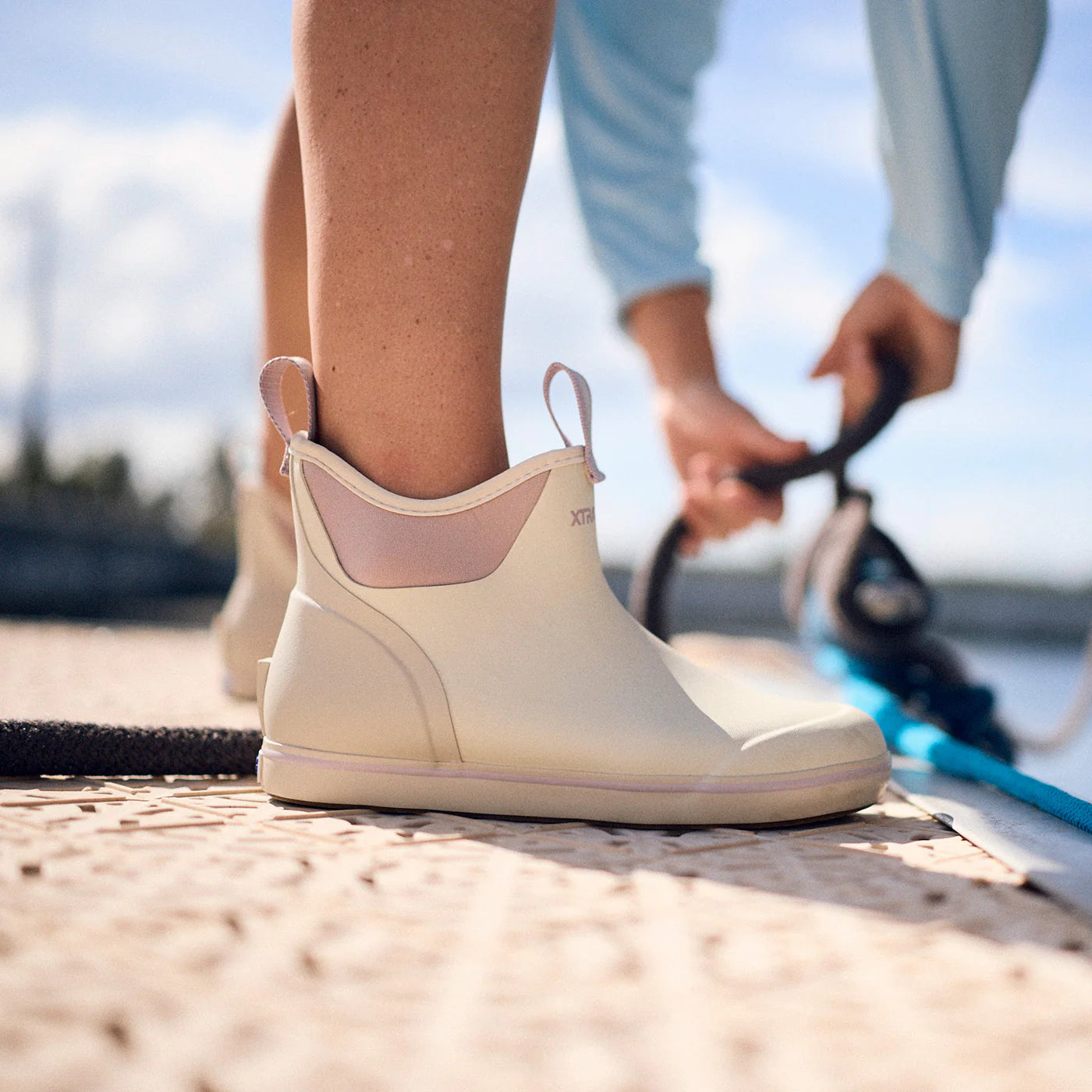 Women's Ankle Deck Boots - Ivory