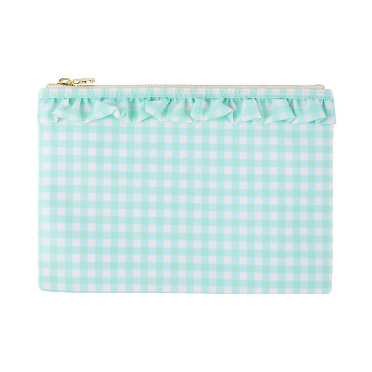 Ruffle Flat Pouch - Mint Chip