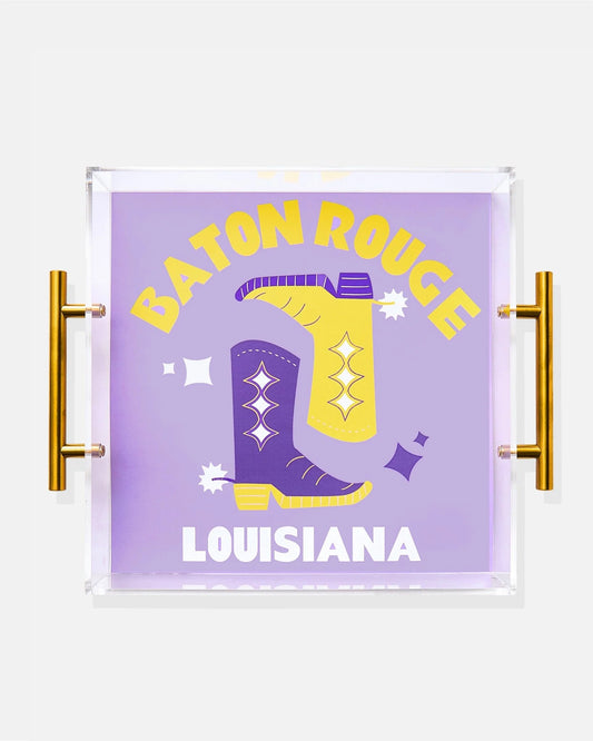 Large Handled Acrylic Tray - Baton Rouge