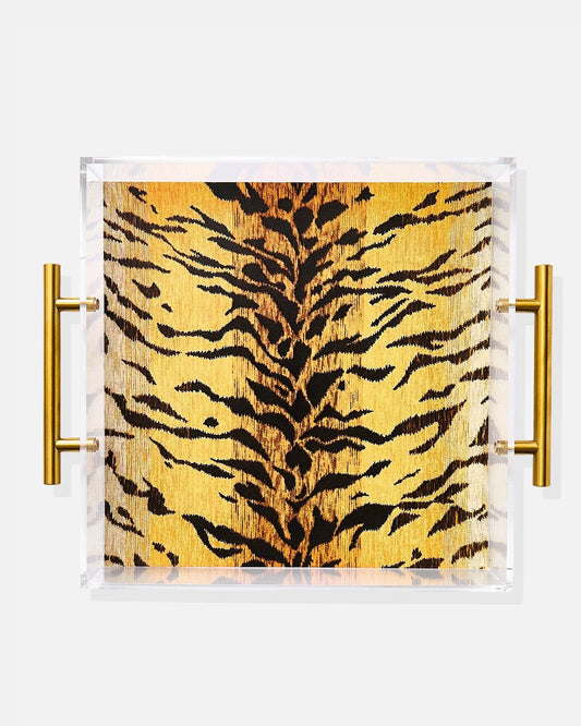 Large Handled Acrylic Tray - Bengal Print