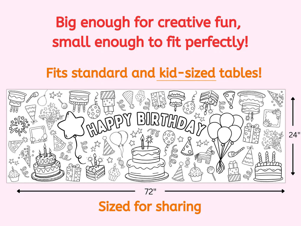 Happy Birthday Coloring Banner
