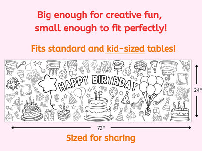 Happy Birthday Coloring Banner