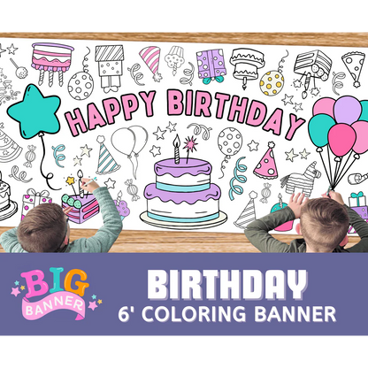 Happy Birthday Coloring Banner