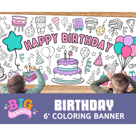Happy Birthday Coloring Banner