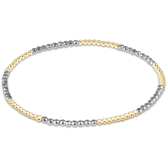 Blissful 2mm Bead Bracelet - Bright Silver Hematite