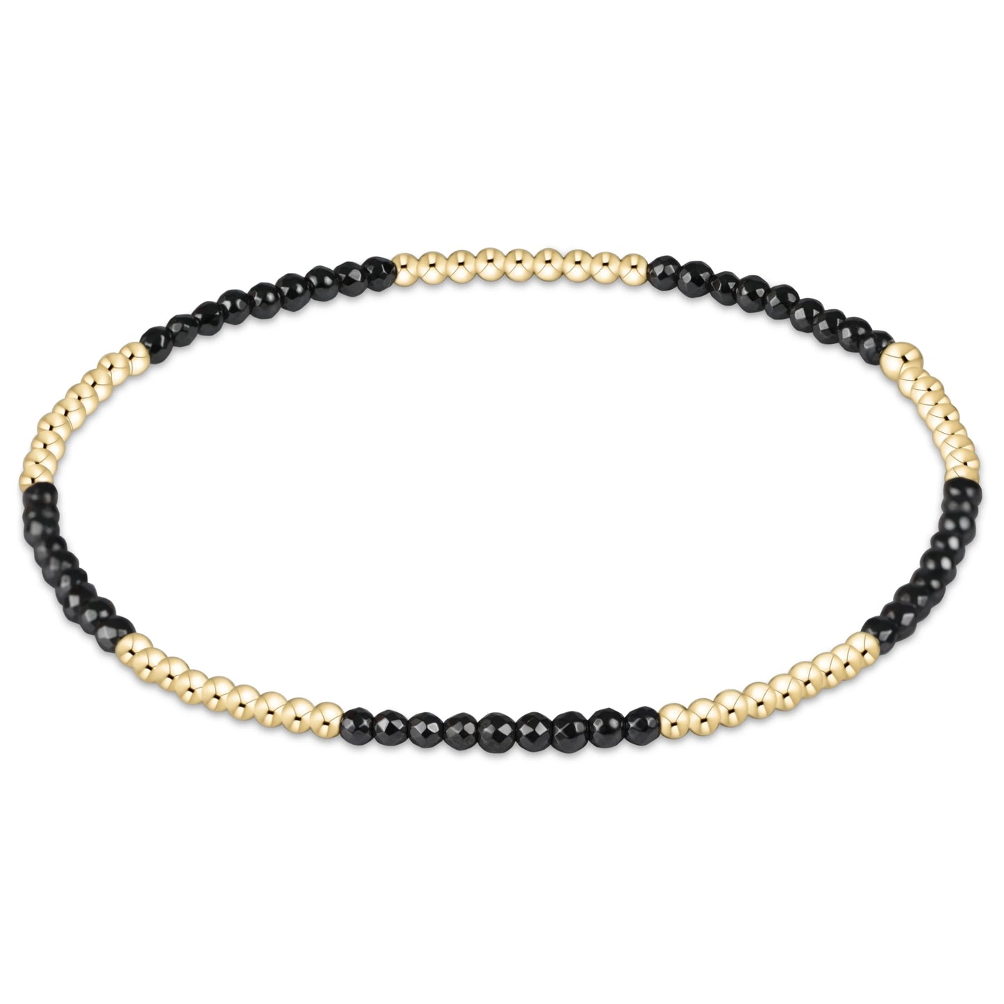 Blissful 2mm Bead Bracelet - Faceted Hematite