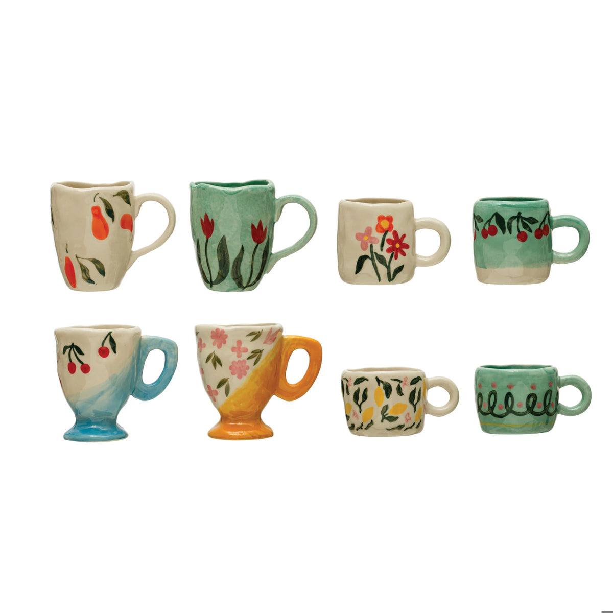 3-6 oz. Hand Painted Stoneware Espresso/Child's Mug