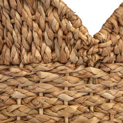 Braided Bankuan & Rattan Baskets w/ Scalloped Edge, Set of 3