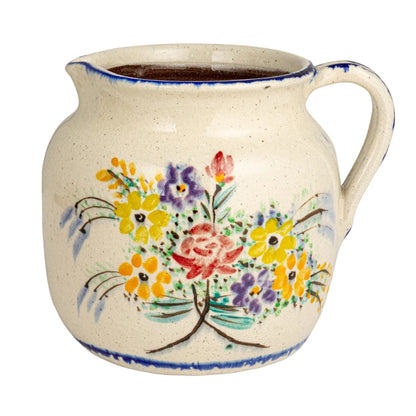 Decorative Terra-cotta Pitcher w/ Flowers & Handle (Each One Will Vary)