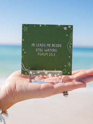 Verses for the Beach – Bible Verse Card Set + Display Stand