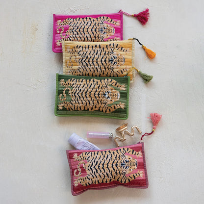 Tiger Cotton Zip Pouch
