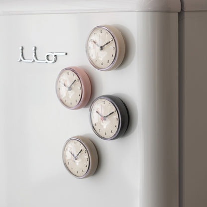 3" Rd Plastic Bathroom Clock w Suction Cup, 4 colors