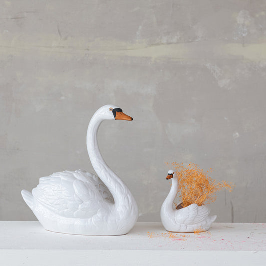 Stoneware Swan