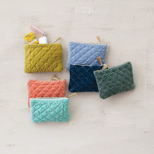 Quilted Cotton Zip Pouch
