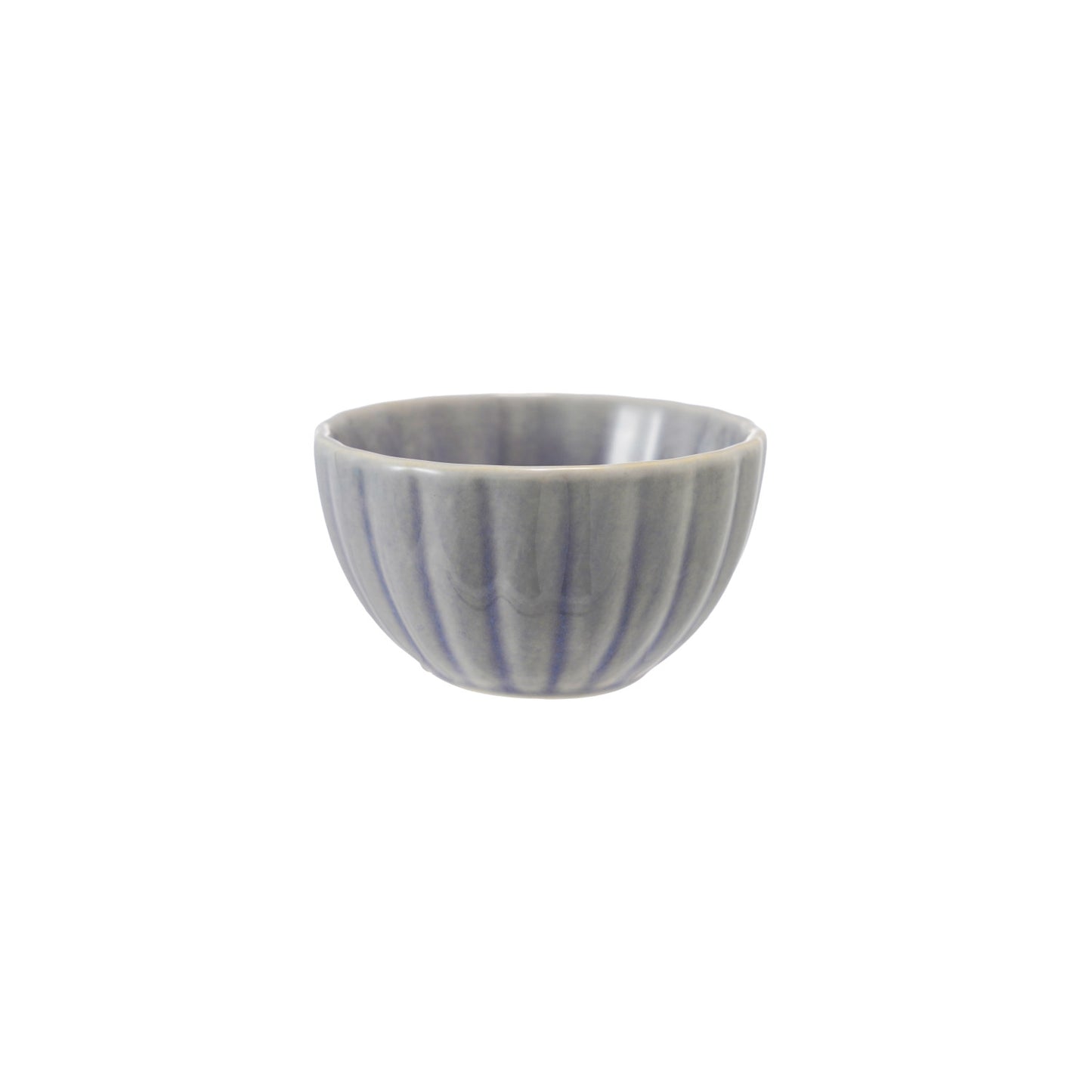 Ribbed Stoneware Bowl - Light Blue