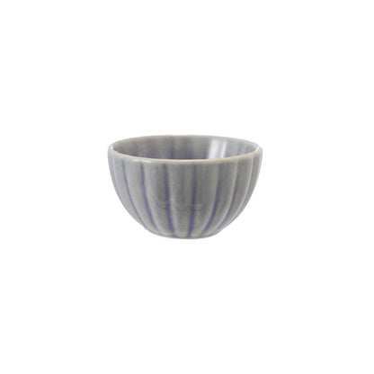 Ribbed Stoneware Bowl - Light Blue