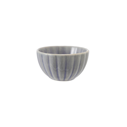 Ribbed Stoneware Bowl - Light Blue
