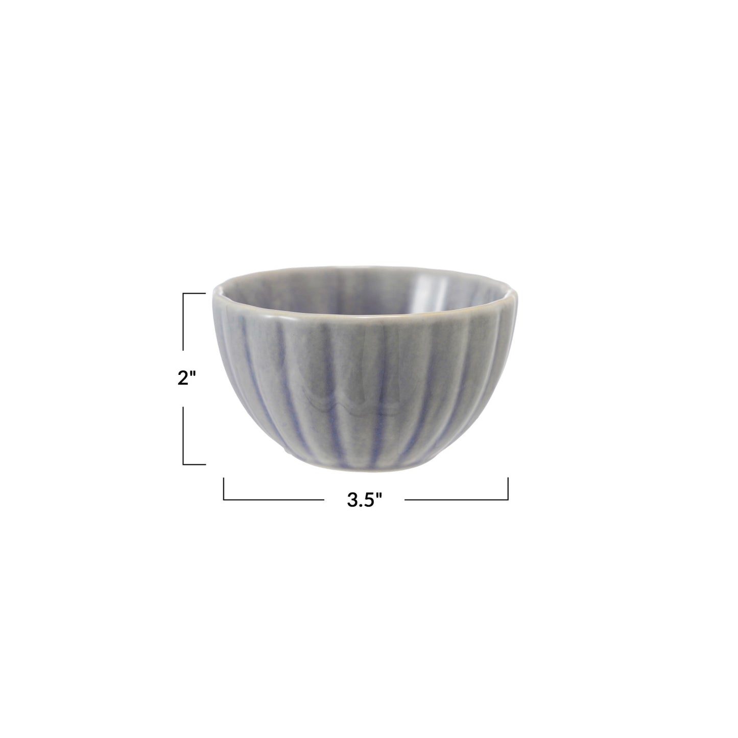 Ribbed Stoneware Bowl - Light Blue