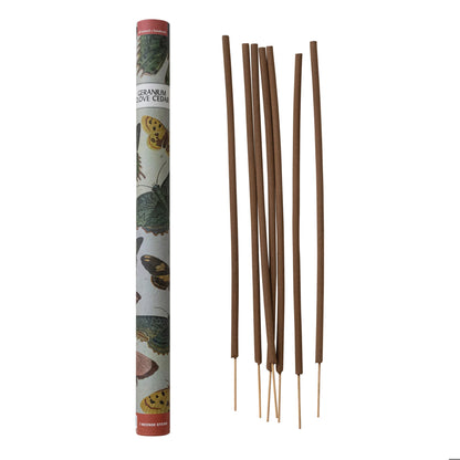 7 Piece All Natural Geranium Clove & Cedar Scented Incense Sticks