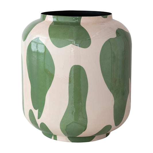 Enameled Metal Vase