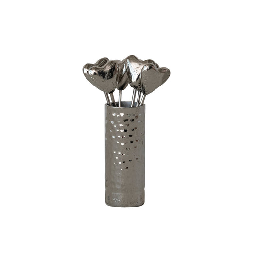 Stainless Heart Picks Set