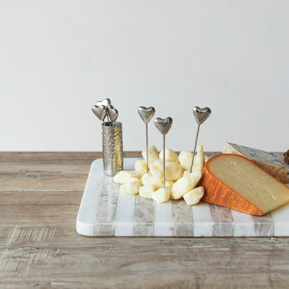 Stainless Heart Picks Set