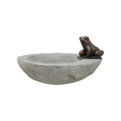 Resin Fountain with Frog, Concrete & Bronze Finish, 6' Cord (Includes Pump Kit)