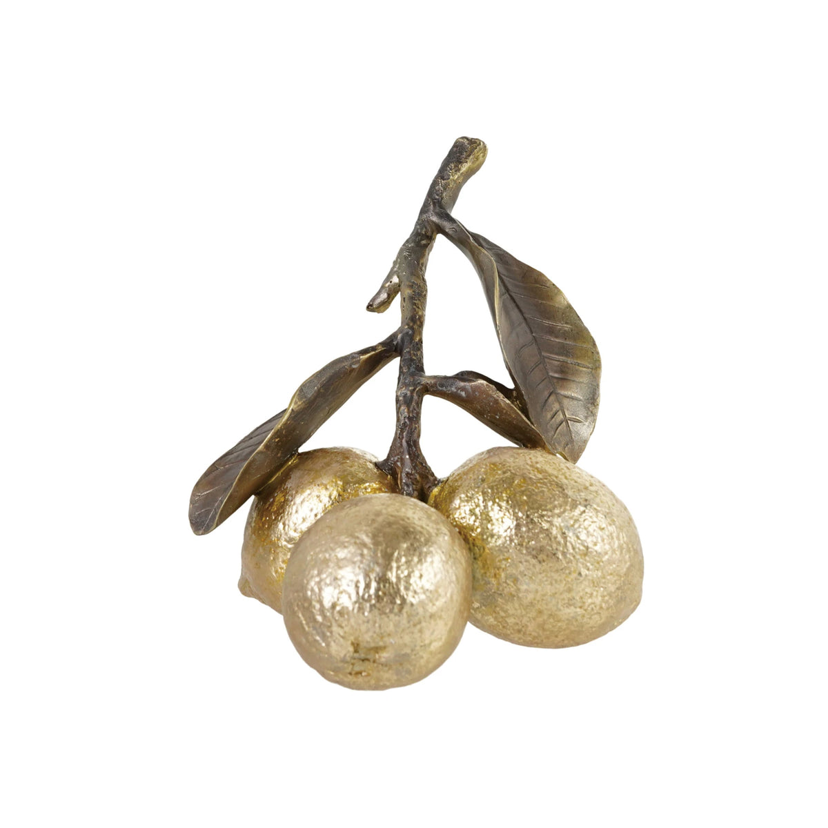 Resin Lemons on Stem, Antique Brass & Gold Finish