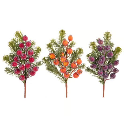 15.5 Iced Berry and Greenery Spray