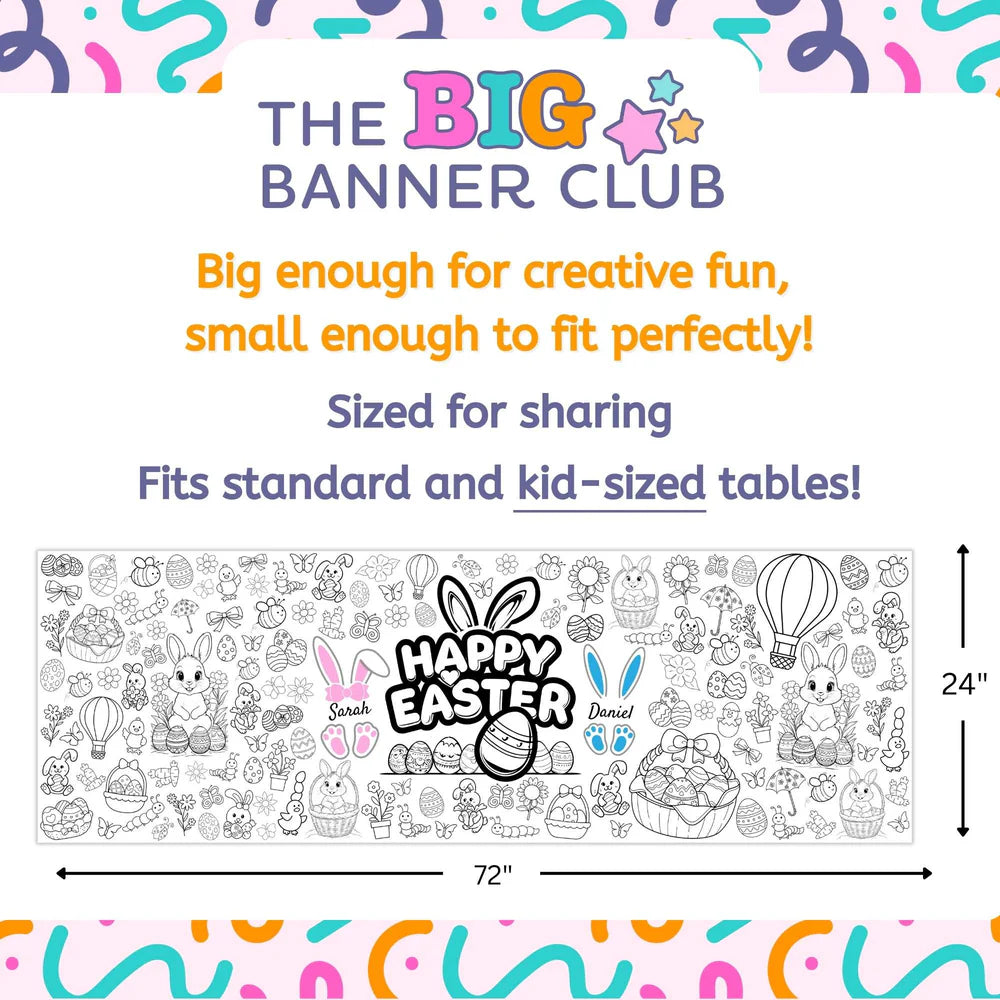 Happy Easter Coloring Banner