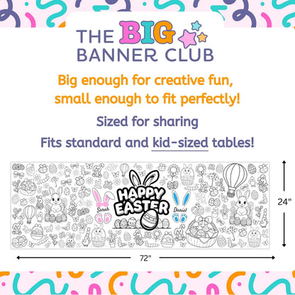 Happy Easter Coloring Banner