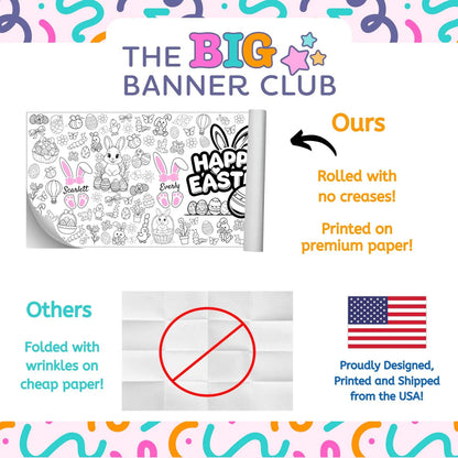 Happy Easter Coloring Banner