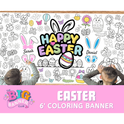 Happy Easter Coloring Banner