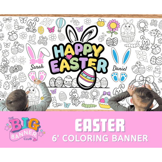 Happy Easter Coloring Banner