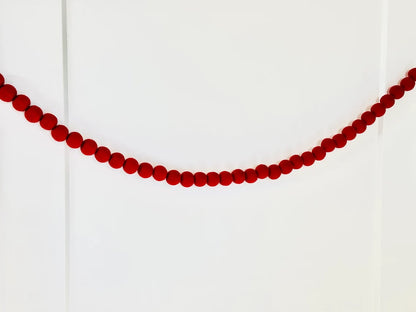 Red Felt Ball Christmas Garland/ Red Christmas Garland