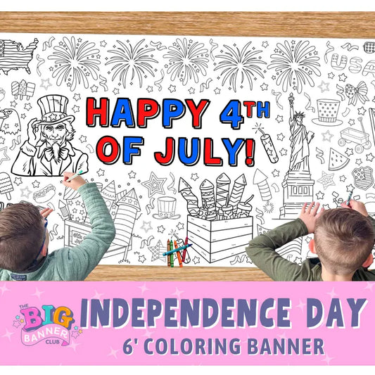 4th of July Coloring Banner