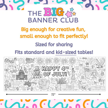 4th of July Coloring Banner