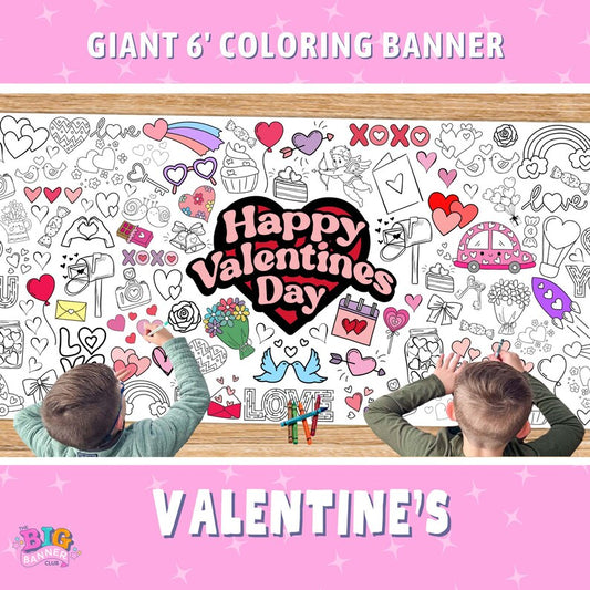 Valentine's Day Coloring Banner